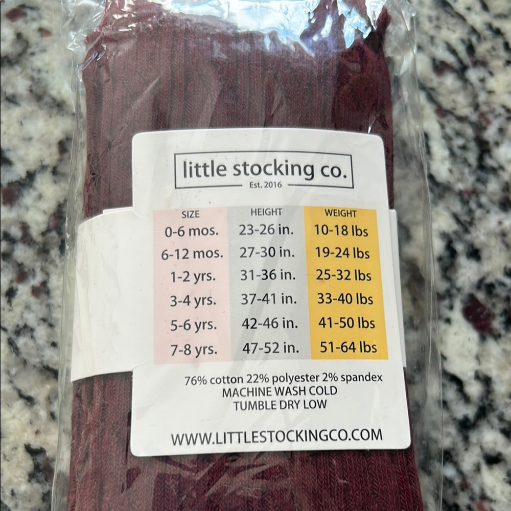 Little Stocking Co. Wine Cable Knit Tights - Picture 2 of 5